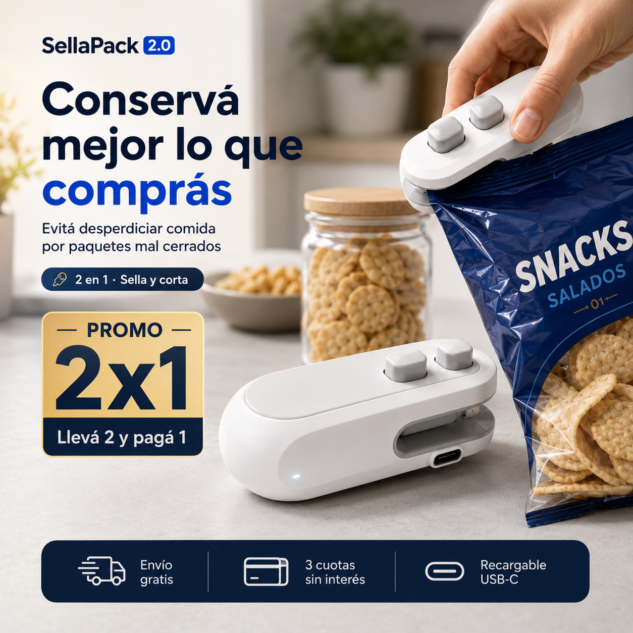 Paquetes abiertos mal cerrados en la cocina